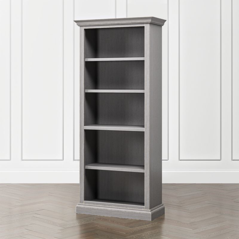 Cameo Grigio Open Bookcase with Full Crown