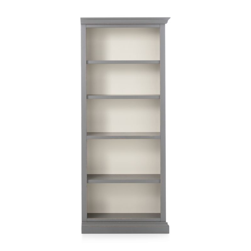 Cameo Grey Right Open Bookcase Crate & Barrel