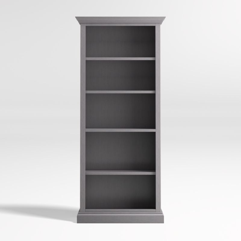 Cameo Dove Grey Open Bookcase with Full Crown