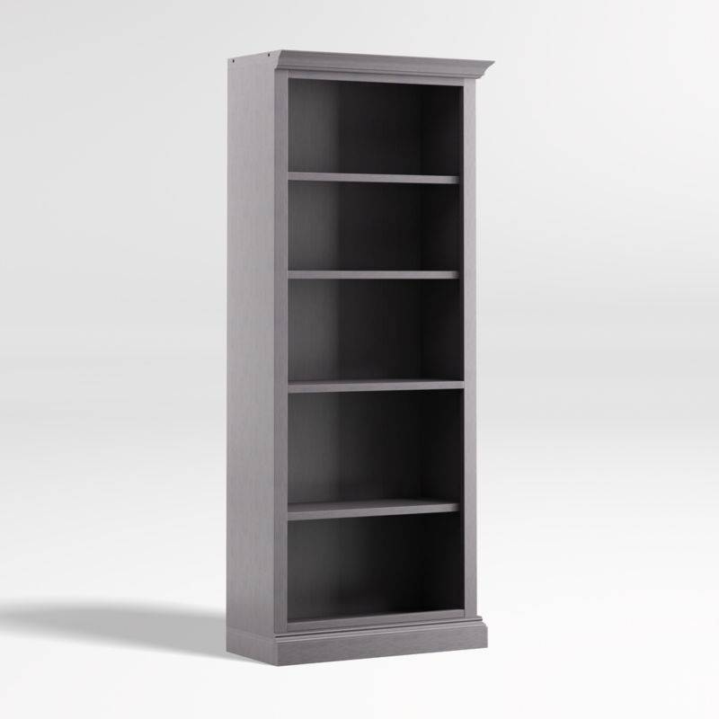 Cameo Dove Grey Open Bookcase with Right Crown