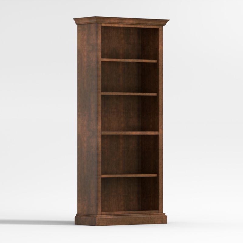 Cameo Nero Noce Open Bookcase with Full Crown