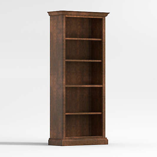 Cameo Nero Noce Open Bookcase with Full Crown