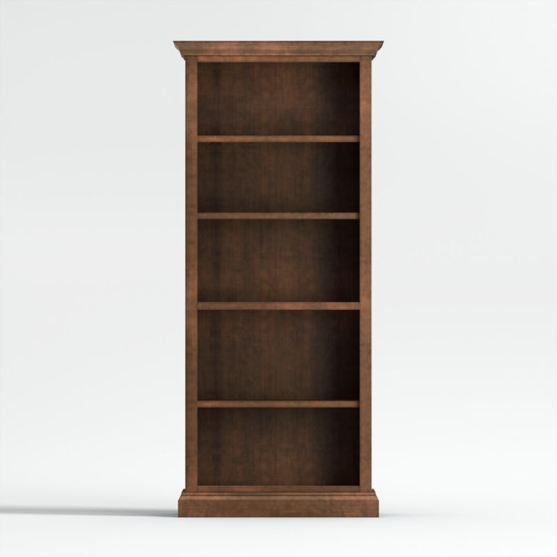 Cameo Nero Noce Open Bookcase with Full Crown