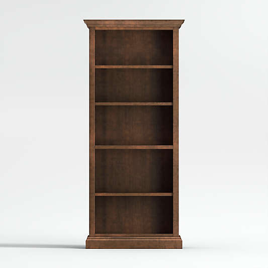 Cameo Nero Noce Open Bookcase with Full Crown