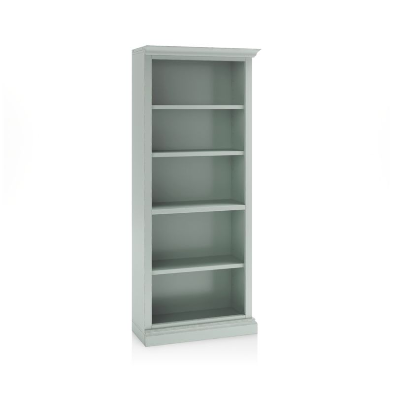 Cameo Blue Grey Open Bookcase with Right Crown