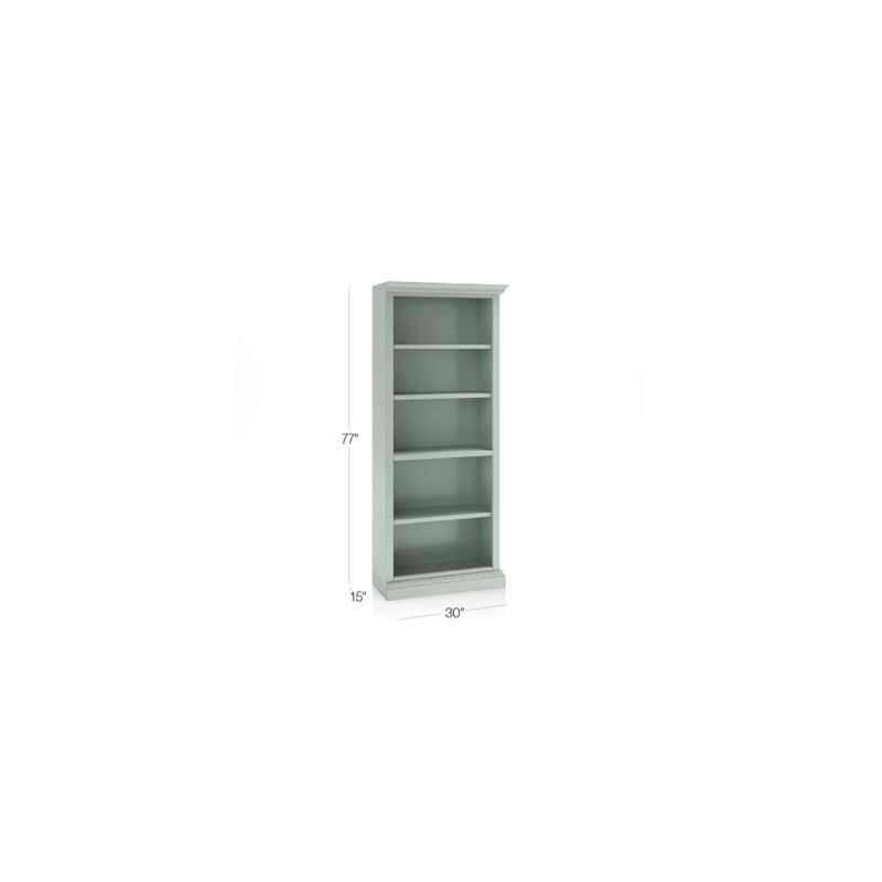 Cameo Blue Grey Open Bookcase with Right Crown