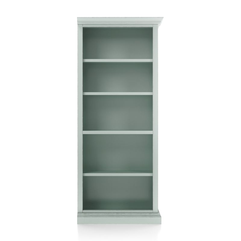 Cameo Blue Grey Open Bookcase with Right Crown