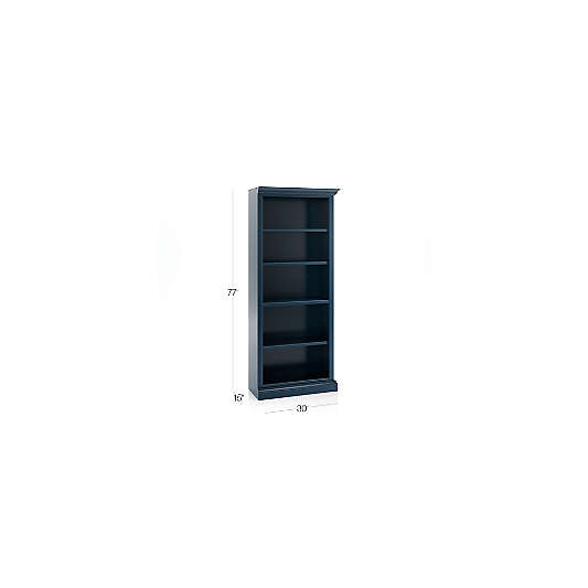 Cameo Indigo Open Bookcase with Right Crown