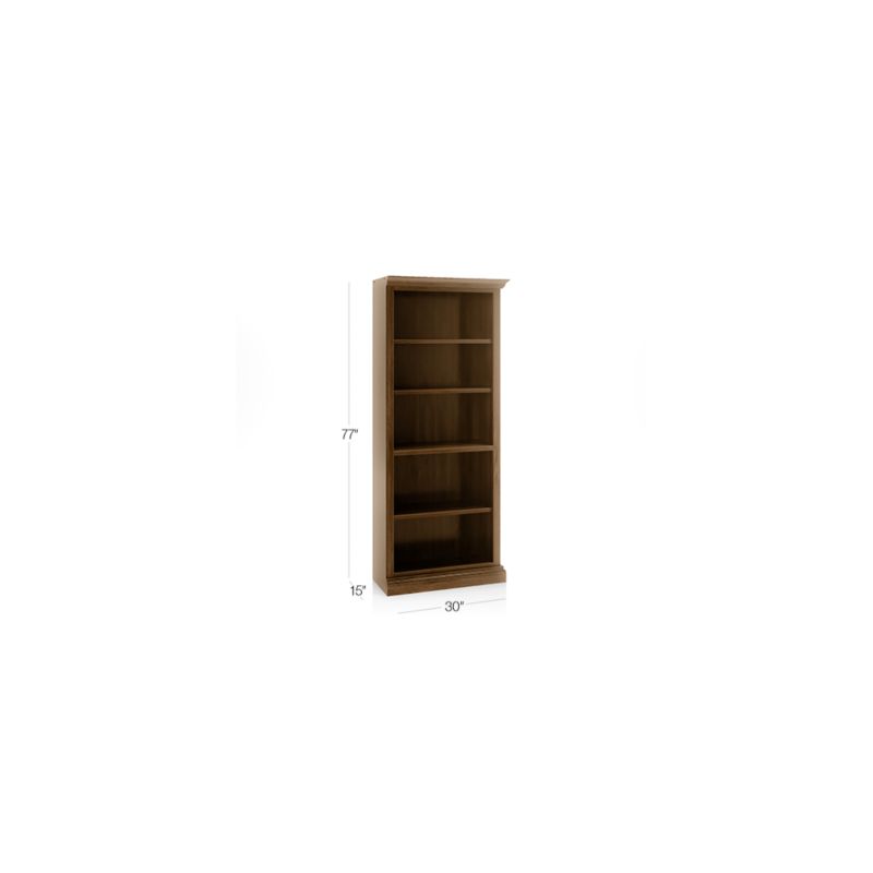 Cameo Nero Noce Open Bookcase with Right Crown