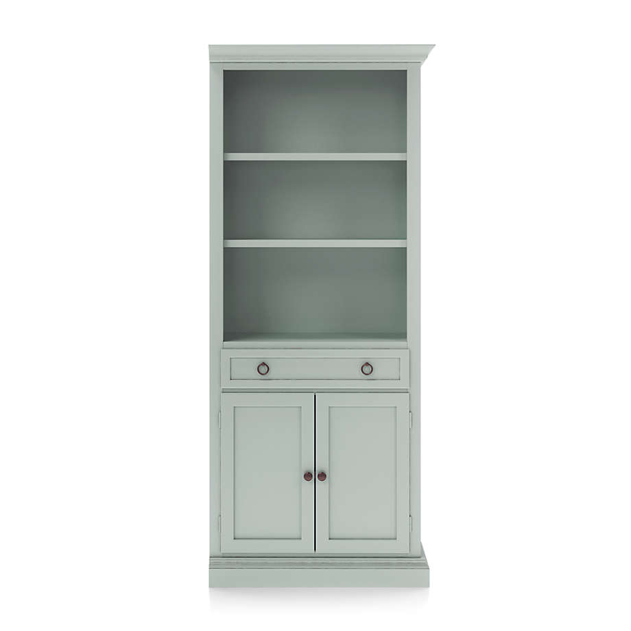 Cameo Blue Grey Storage Bookcase With Right Crown 