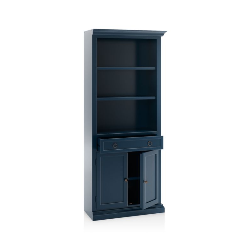 Cameo Indigo Storage Bookcase with Right Crown
