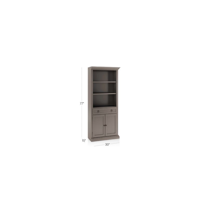 Cameo Grigio Storage Bookcase with Right Crown