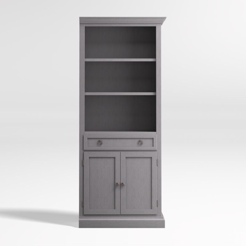 Cameo Dove Grey Storage Bookcase with Right Crown