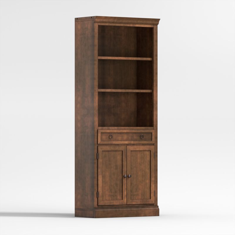 Cameo Nero Noce Storage Bookcase with Middle Crown
