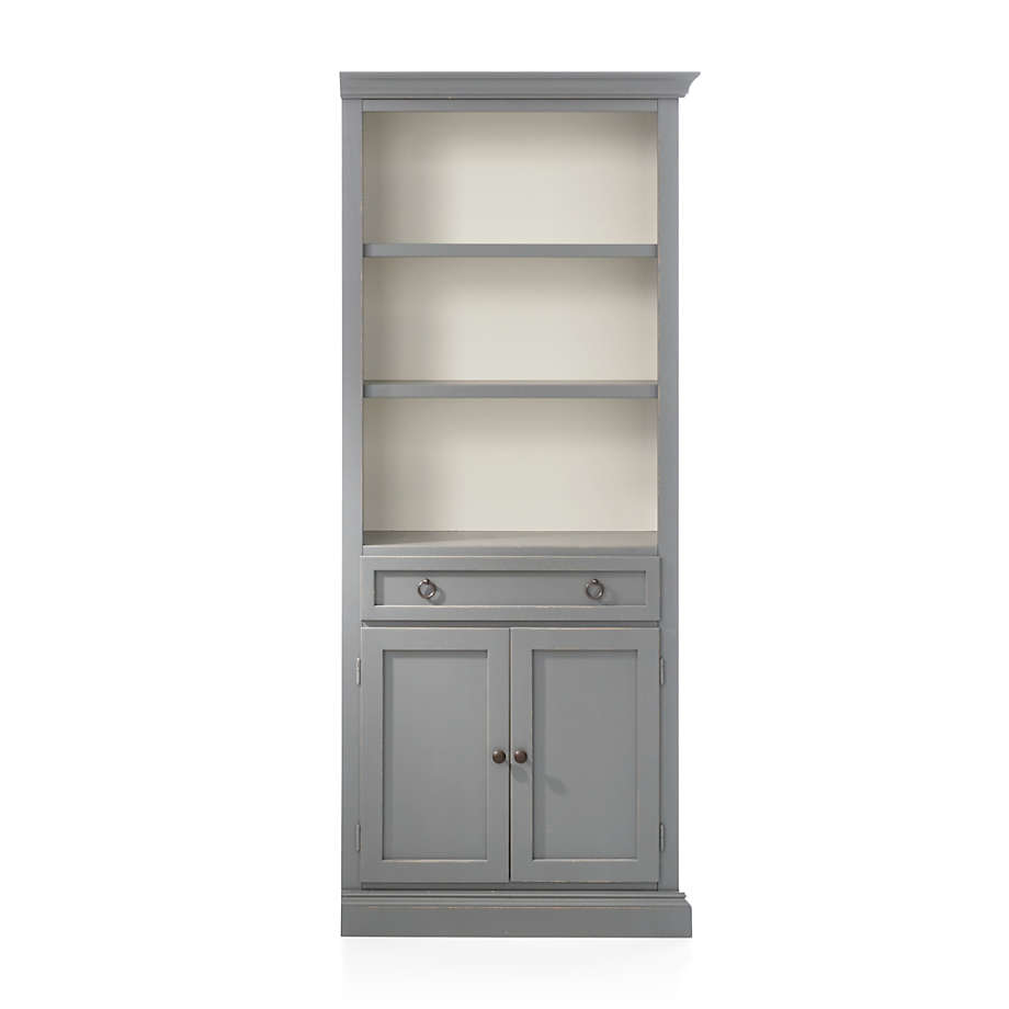 Cameo Grey Right Storage Bookcase + Reviews Crate & Barrel