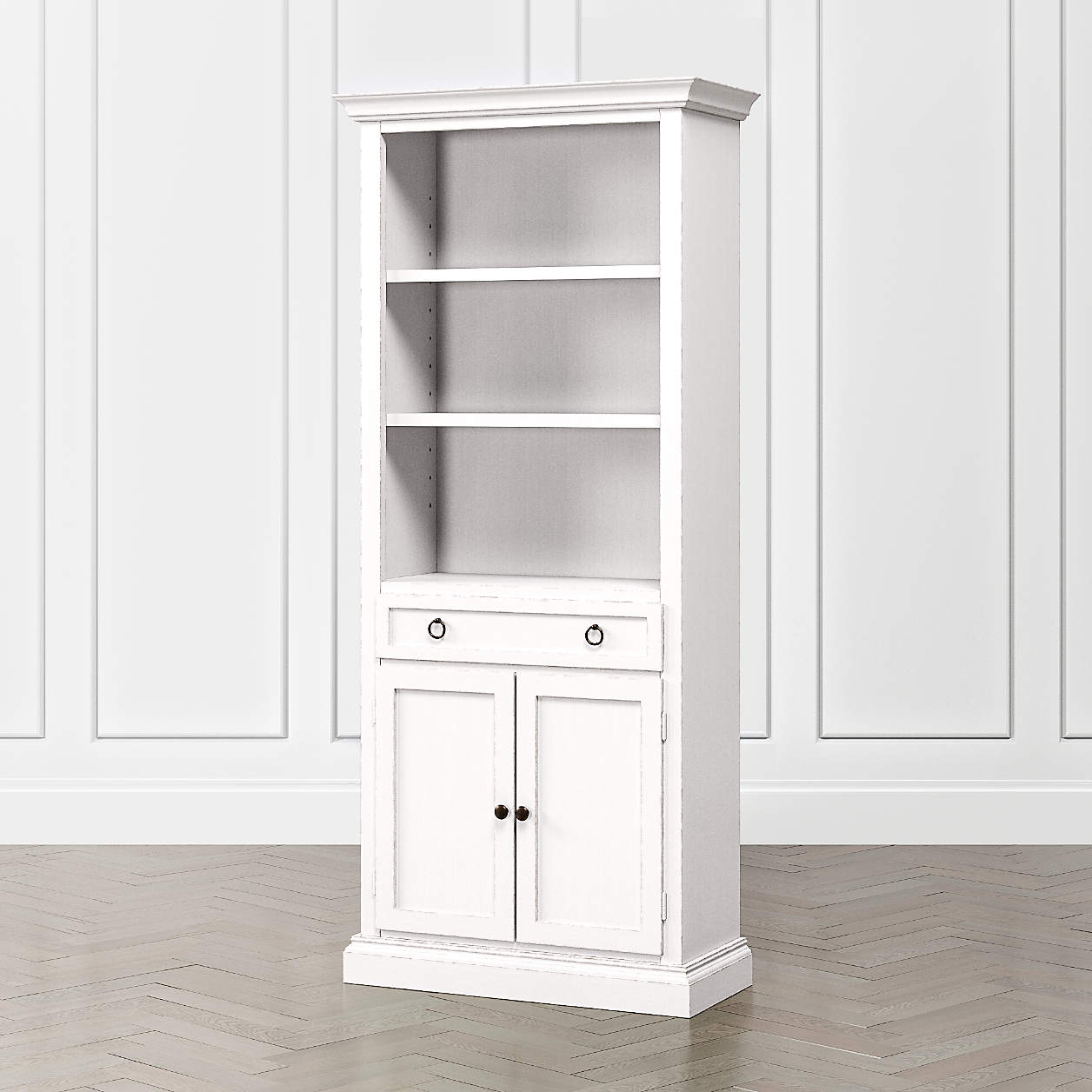 Cameo Dama Storage Bookcase with Full Crown + Reviews Crate & Barrel