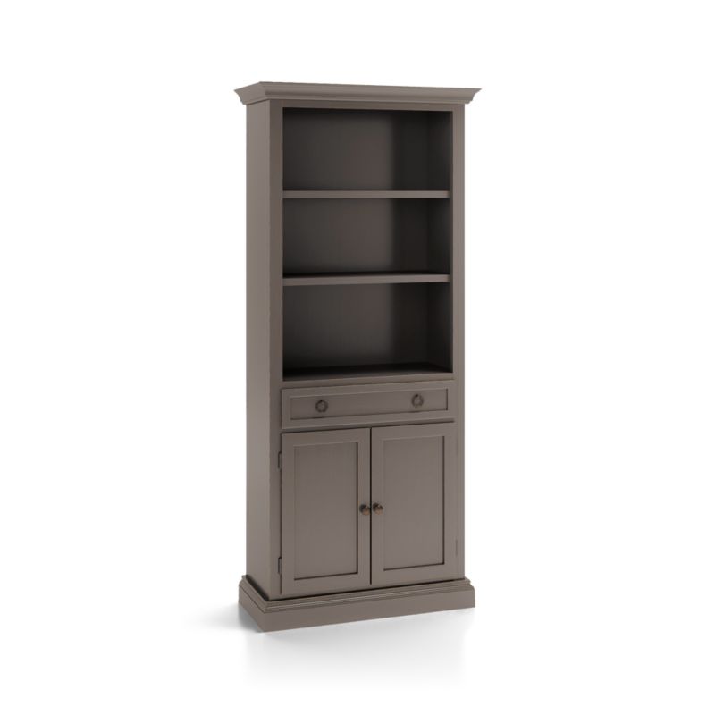 Cameo Grigio Storage Bookcase with Full Crown