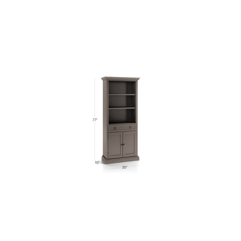 Cameo Grigio Storage Bookcase with Full Crown