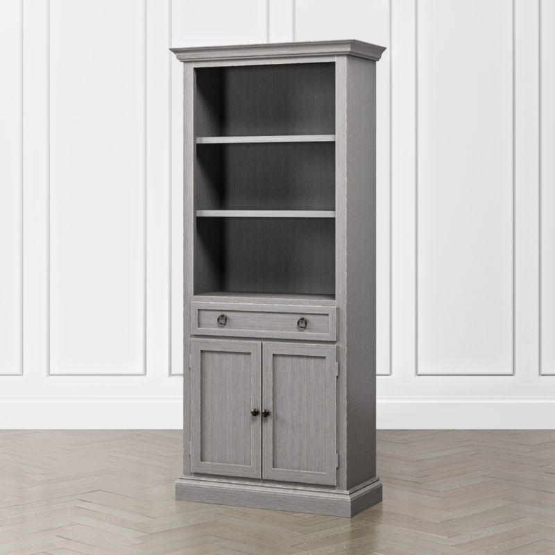 Cameo Grigio Storage Bookcase with Full Crown