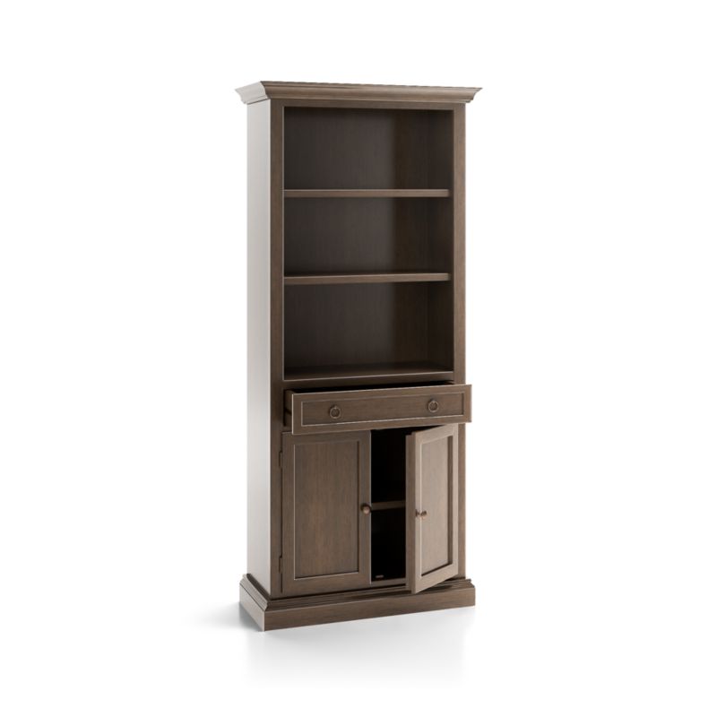 Cameo Pinot Lancaster Storage Bookcase with Full Crown