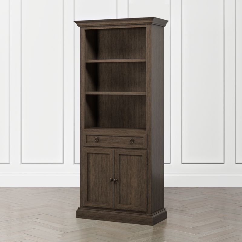 Cameo Pinot Lancaster Storage Bookcase with Full Crown