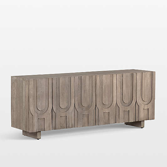 Camila Aged Grey Wood Storage Media Console