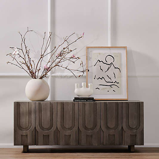 Camila Aged Grey Wood Storage Media Console