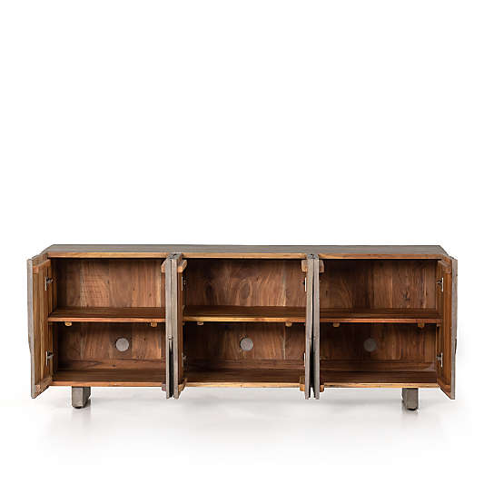 Camila Aged Grey Wood Storage Media Console