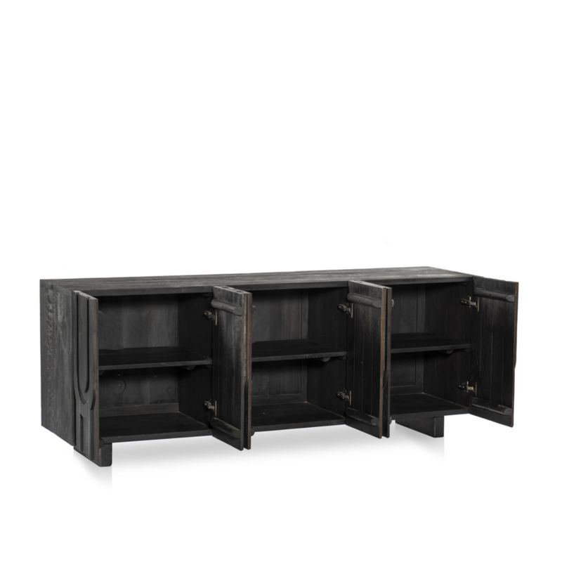 Camila Aged Black Wood Media Console with Storage - image 3 of 8