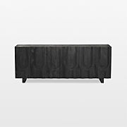 Camila Aged Black Wood Media Console with Storage