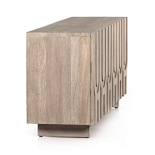 Camila Aged Grey Wood Storage Media Console