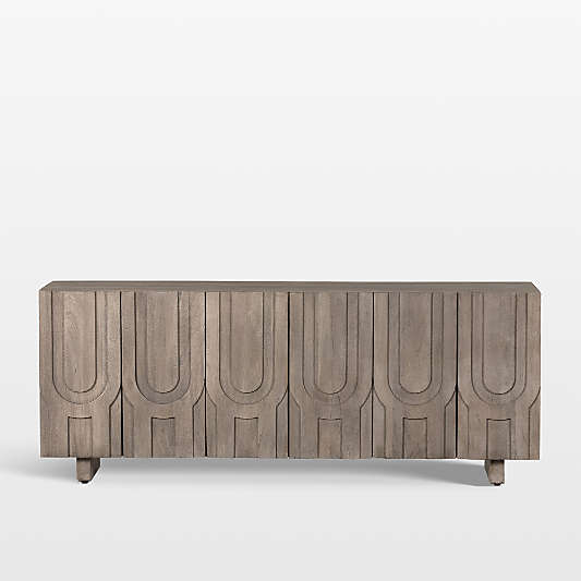 Camila Aged Grey Wood Storage Media Console