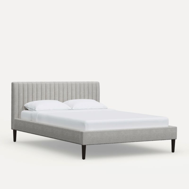 Camilla Full Boucle Elephant Channel Bed + Reviews | Crate & Barrel