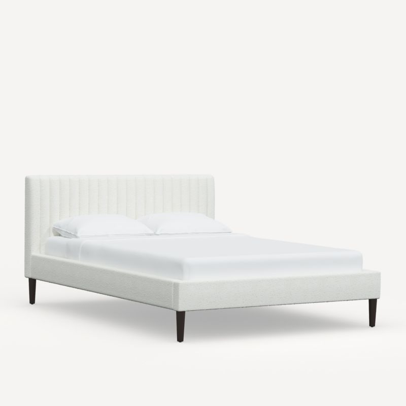 Camilla Full White Boucle Channel Bed - image 2 of 6