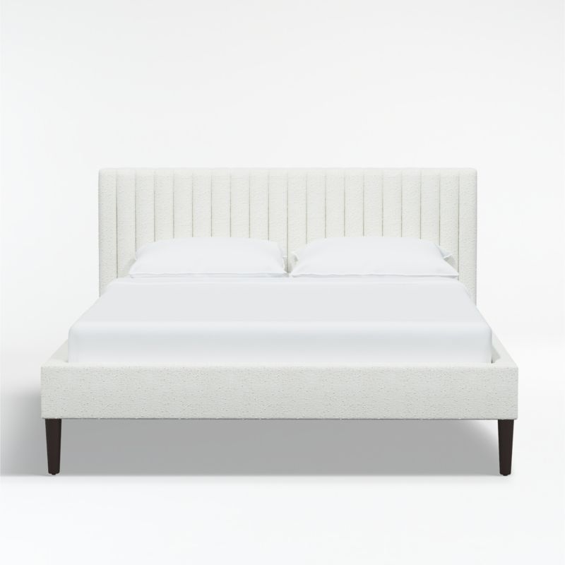 Camilla Full White Boucle Channel Bed - image 0 of 6