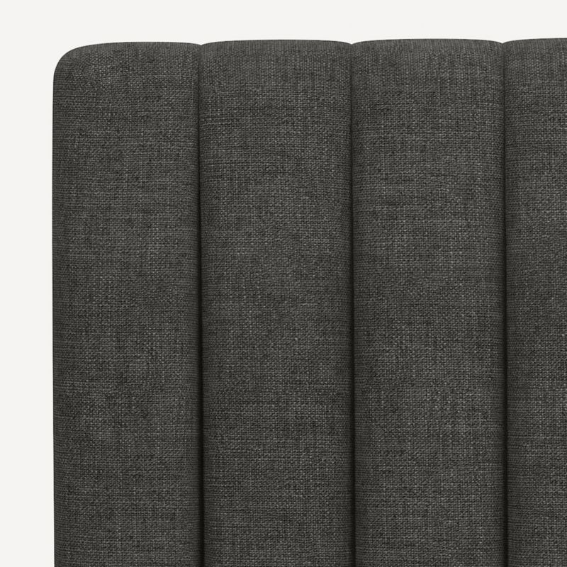 Camilla Twin Linen Charcoal Channel Bed + Reviews | Crate & Barrel