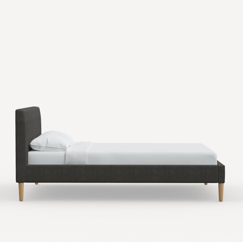 Camilla Full Linen Charcoal Channel Bed - image 3 of 6