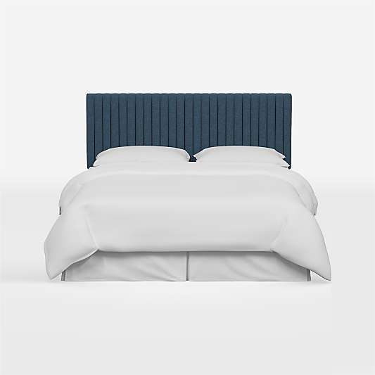 Camilla Linen Navy Upholstered King Headboard