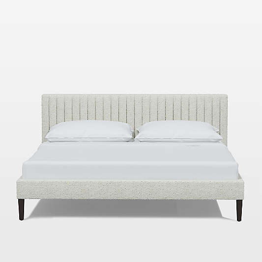 Camilla King White Boucle Channel Bed