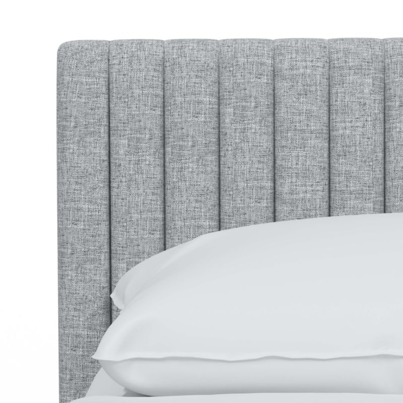 Camilla Full Linen Pumice Channel Bed | Crate & Barrel