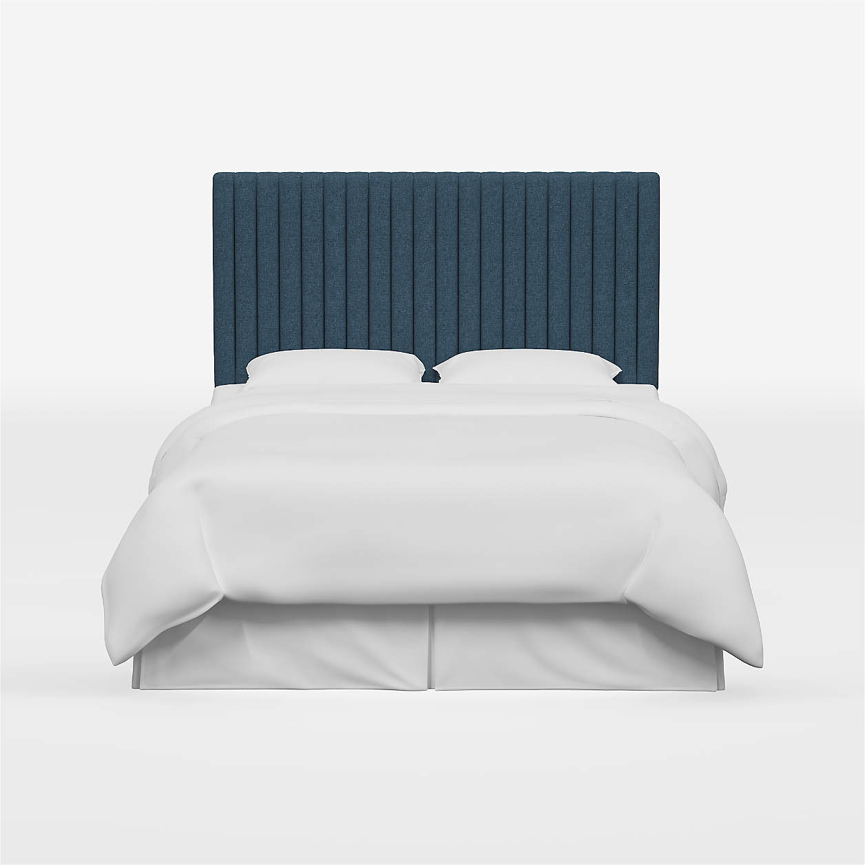 Camilla Linen Navy Upholstered Queen Headboard Crate & Barrel