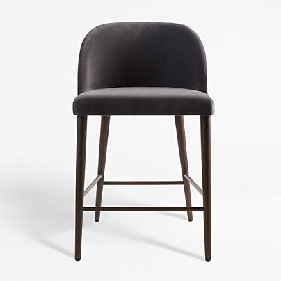 Camille Anthracite Velvet Counter Stool