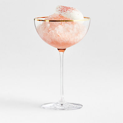 View Camille 8-Oz. Gold Rim Coupe Glass details