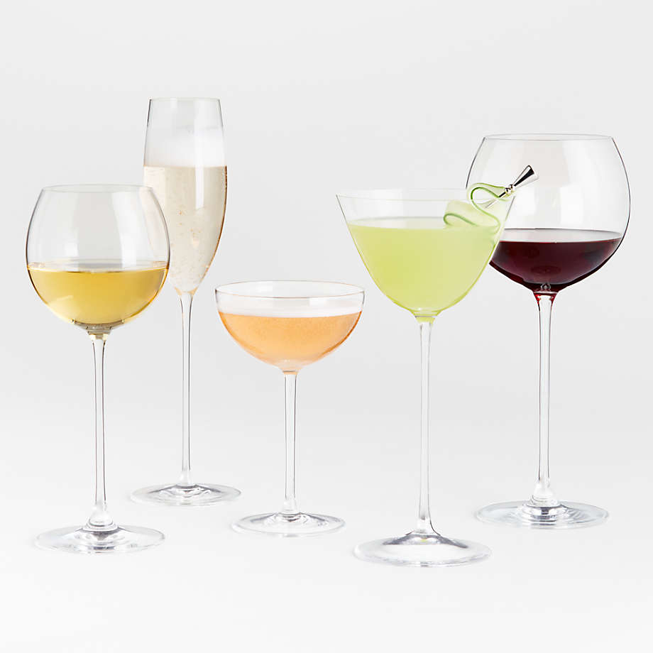 Set of 6 Small Stem Martini Glasses for Cocktails, Desserts