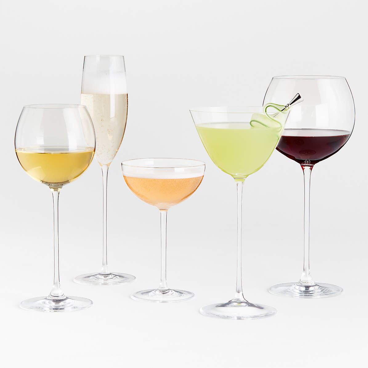 Camille 13-Oz. Long Stem Wine Glass - White + Reviews, Crate & Barrel