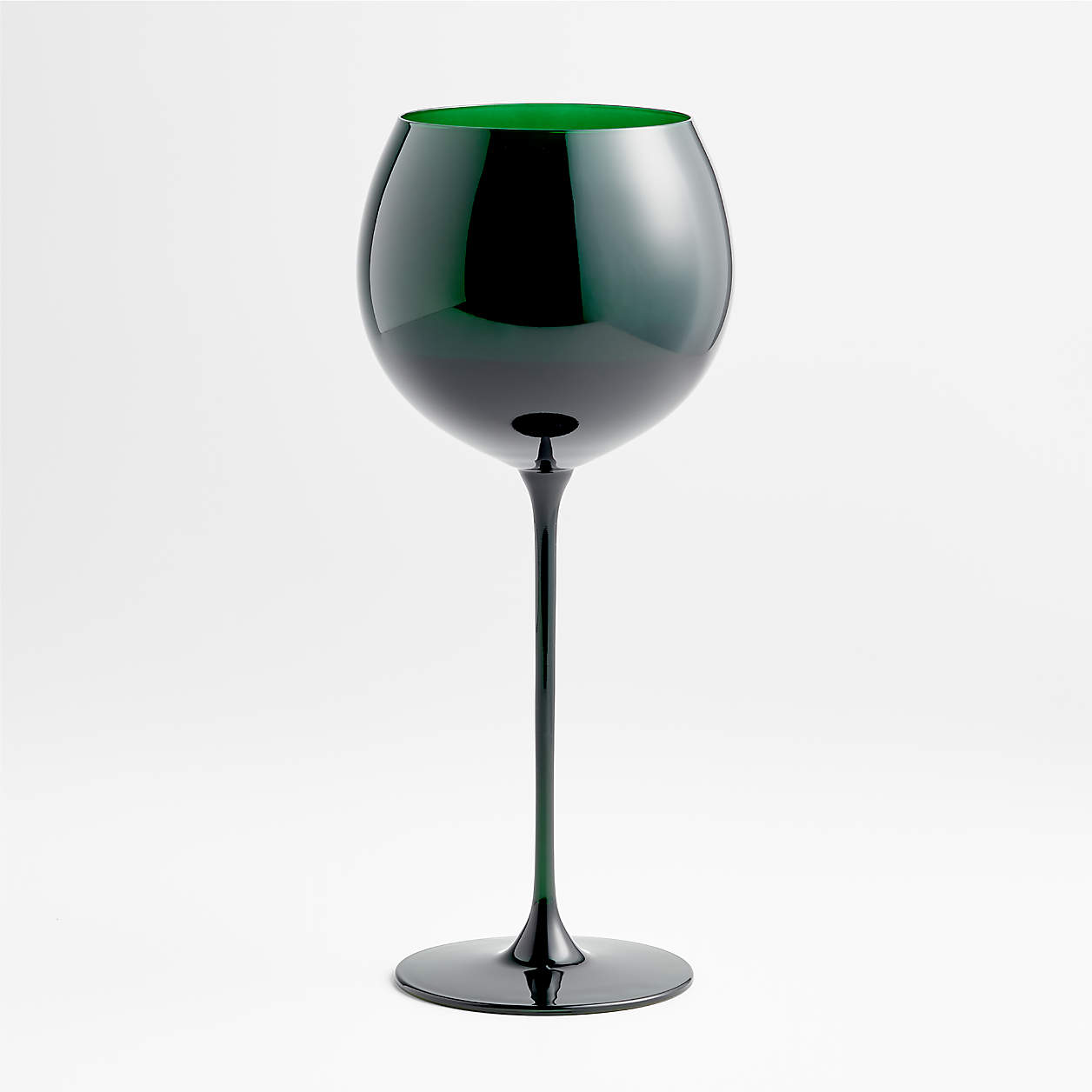 Camille Holiday Green LongStem Christmas Wine Glass + Reviews Crate & Barrel