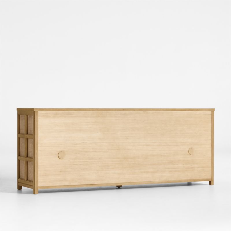 Campagna 76" Rattan and Natural Oak Wood Storage Media Console - image 10 of 14