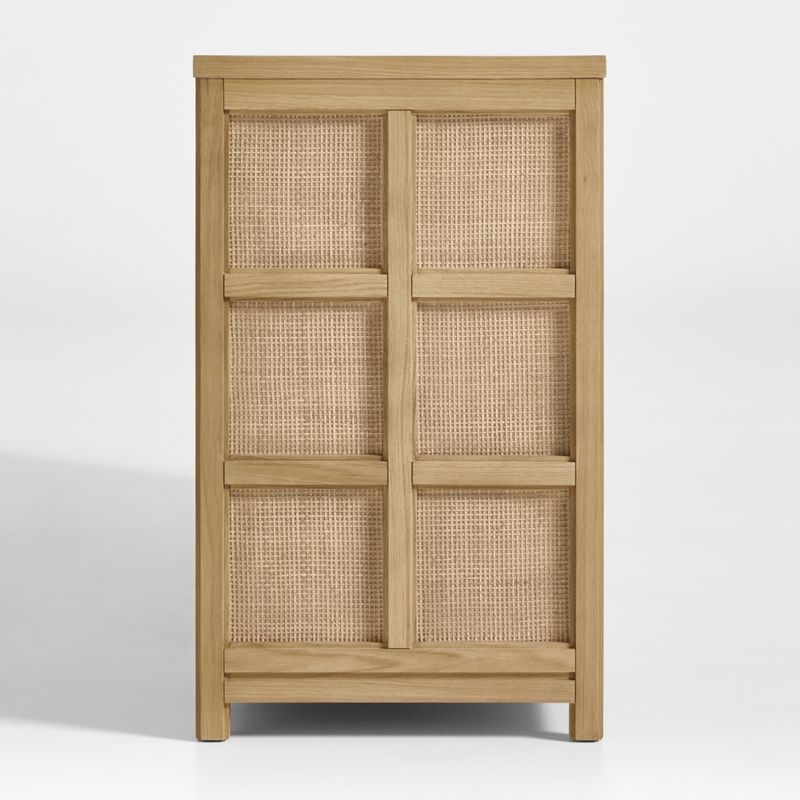 Campagna 76" Rattan and Natural Oak Wood Storage Media Console - image 9 of 14