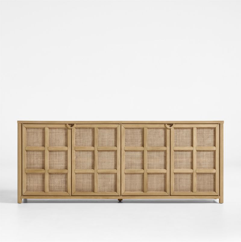 Calypso 72" Rectangular Natural Wood Storage Console Table