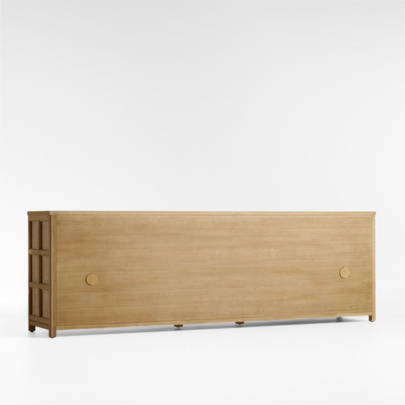 Campagna 94" Rattan and Natural Oak Wood Storage Media Console - image 8 of 12